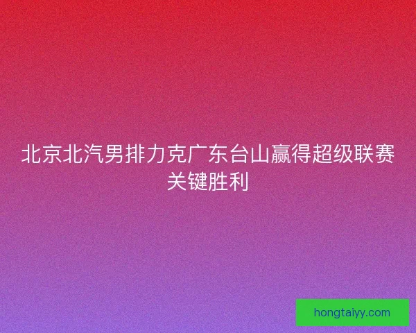 北京北汽男排力克广东台山赢得超级联赛关键胜利